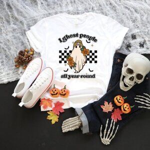 Halloween Ghost Shirt, Cute Halloween Shirt, Halloween Women_s Shirt
